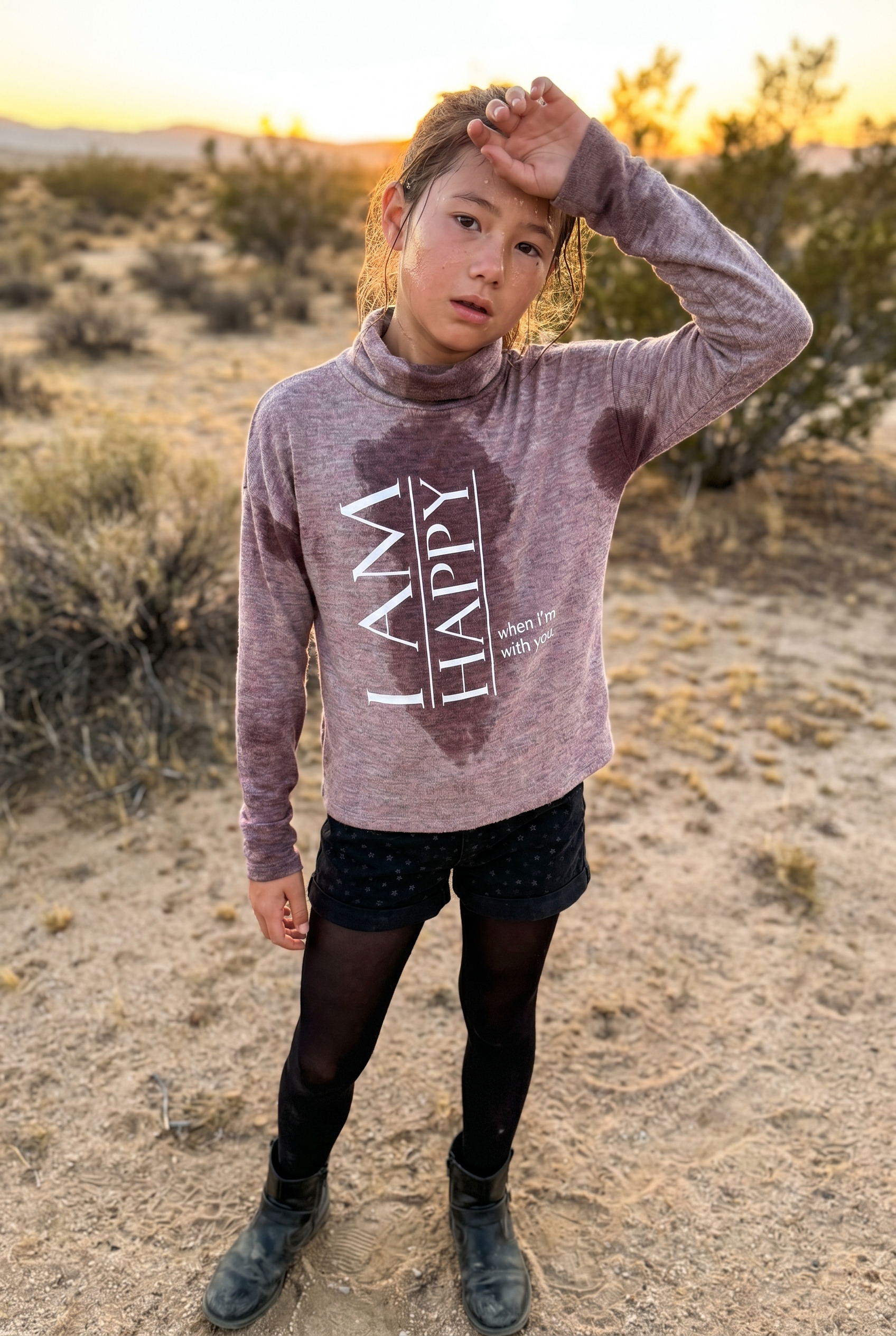 Sweaty desert girl photo