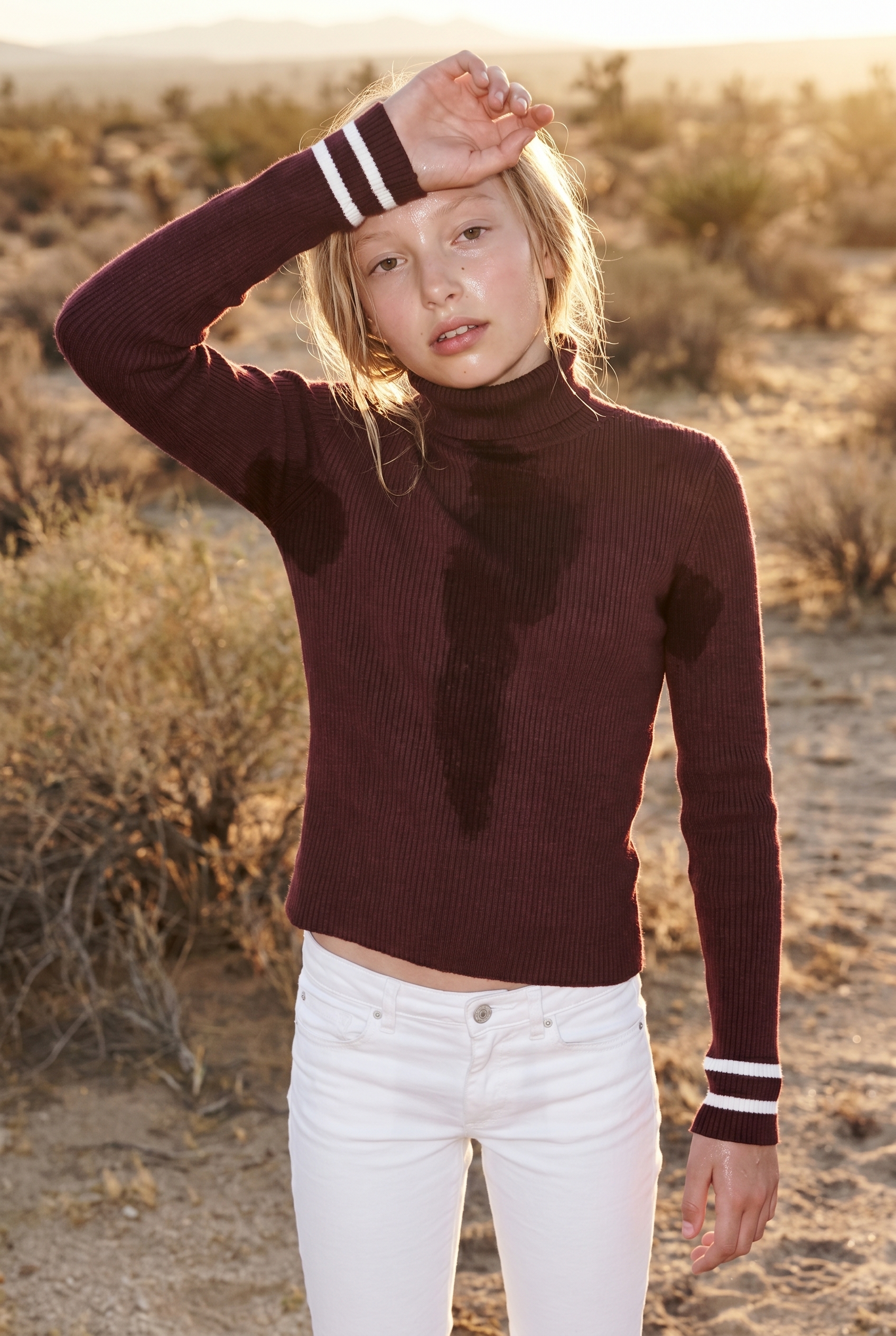 Sweaty girl photo concept