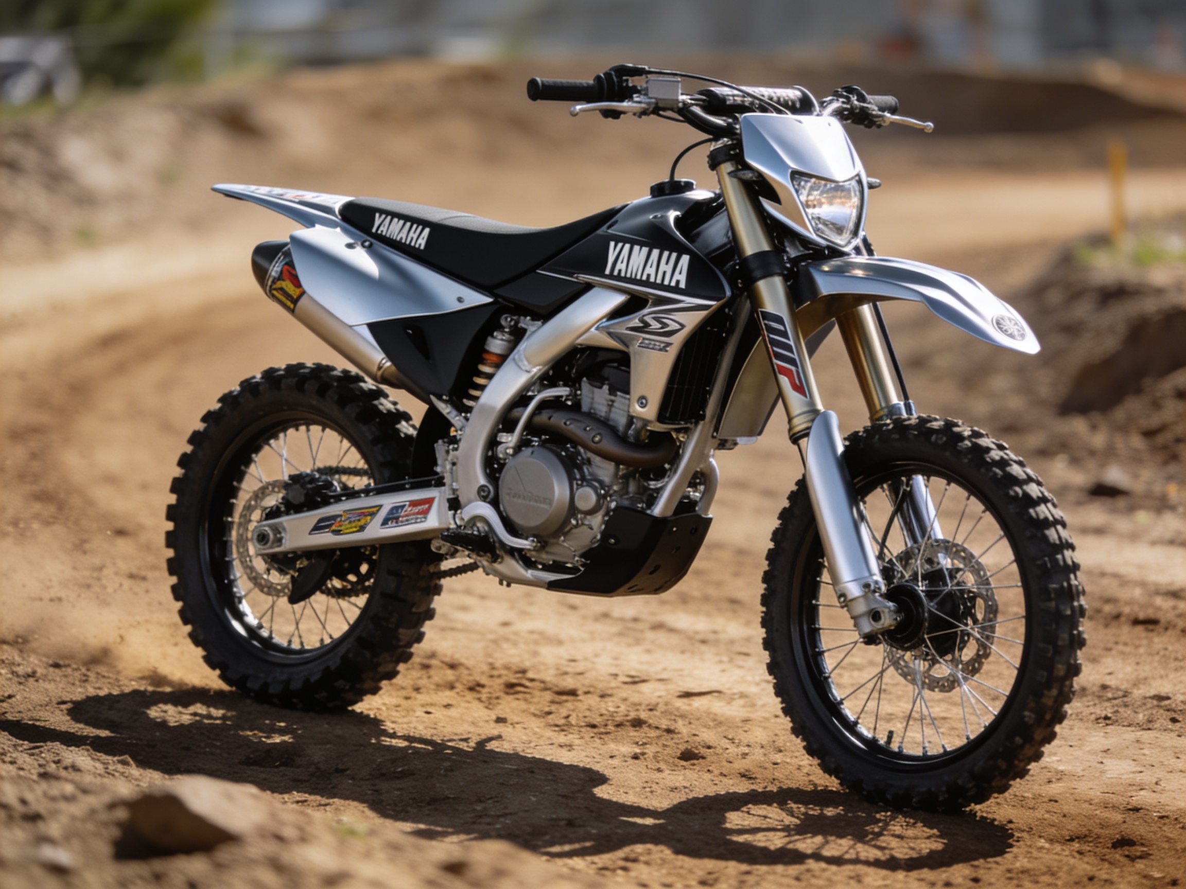 Realistic photo of a Yamaha motocross motorcycle